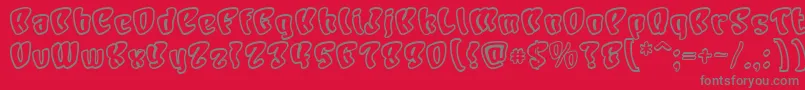 フォントCHARO    – 赤い背景に灰色の文字