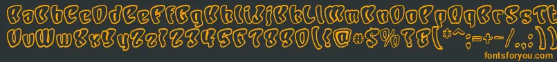 CHARO   -Schriftart – Orangefarbene Schriften auf schwarzem Hintergrund