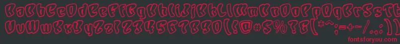 フォントCHARO    – 黒い背景に赤い文字