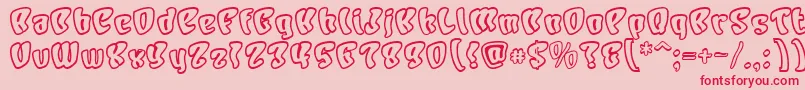 フォントCHARO    – ピンクの背景に赤い文字