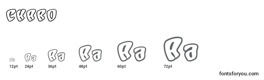 Размеры шрифта CHARO    (123207)