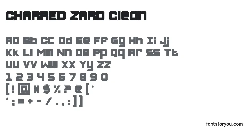Шрифт CHARRED ZARD Clean – алфавит, цифры, специальные символы