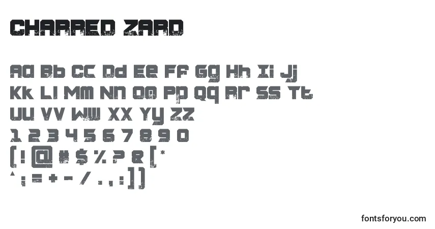 Police CHARRED ZARD - Alphabet, Chiffres, Caractères Spéciaux