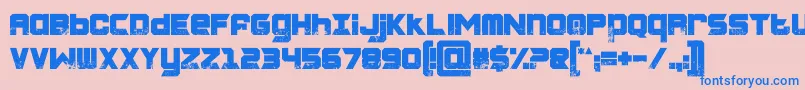 フォントCHARRED ZARD – ピンクの背景に青い文字