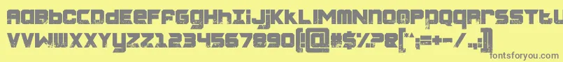 CHARRED ZARD-fontti – harmaat kirjasimet keltaisella taustalla