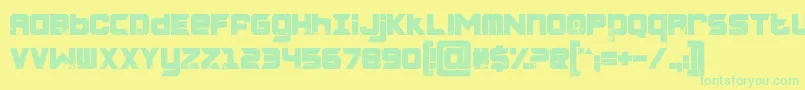 CHARRED ZARD Font – Green Fonts on Yellow Background