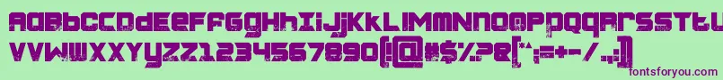 CHARRED ZARD Font – Purple Fonts on Green Background