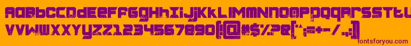 CHARRED ZARD Font – Purple Fonts on Orange Background