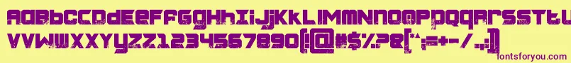 CHARRED ZARD Font – Purple Fonts on Yellow Background