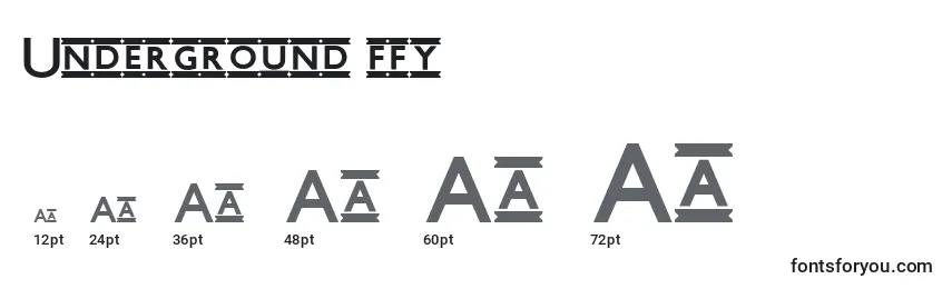 Underground ffy Font Sizes