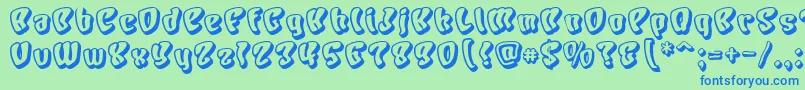 CHARS    Font – Blue Fonts on Green Background