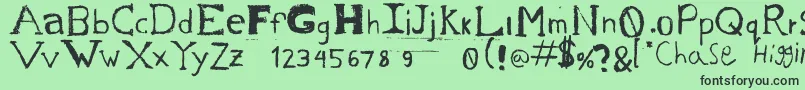 フォントChase s Sketch – 緑の背景に黒い文字