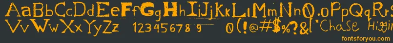 フォントChase s Sketch – 黒い背景にオレンジの文字