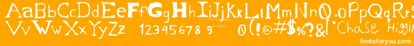 フォントChase s Sketch – オレンジの背景に白い文字