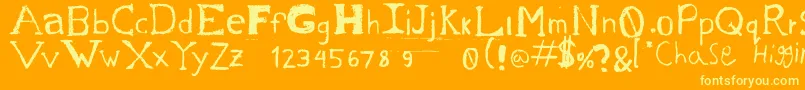 Chase s Sketch Font – Yellow Fonts on Orange Background