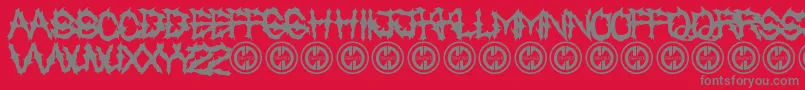 Chased Through The Woods Font – Gray Fonts on Red Background
