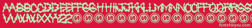 Chased Through The Woods Font – Green Fonts on Red Background