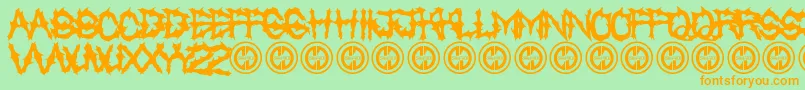 Chased Through The Woods Font – Orange Fonts on Green Background
