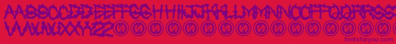 Chased Through The Woods Font – Purple Fonts on Red Background