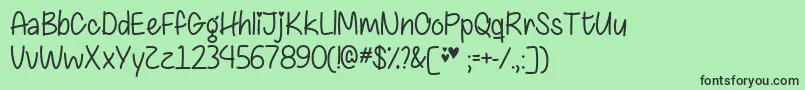 Chasing Hearts   Font – Black Fonts on Green Background