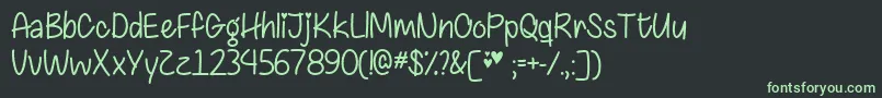 Chasing Hearts   Font – Green Fonts on Black Background