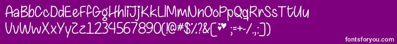 Chasing Hearts   Font – White Fonts on Purple Background