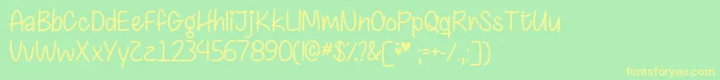Chasing Hearts   Font – Yellow Fonts on Green Background