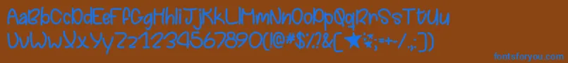 Chasing Stars   Font – Blue Fonts on Brown Background
