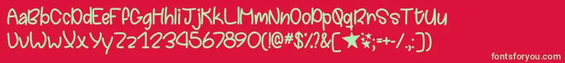 Chasing Stars   Font – Green Fonts on Red Background