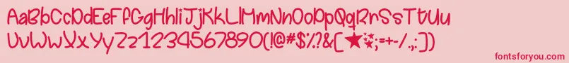 Chasing Stars   Font – Red Fonts on Pink Background