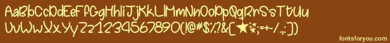 Chasing Stars   Font – Yellow Fonts on Brown Background