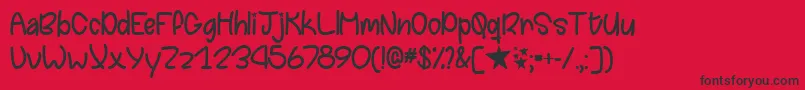 Chasing Stars   Font – Black Fonts on Red Background