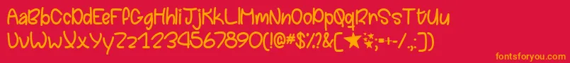 Chasing Stars   Font – Orange Fonts on Red Background