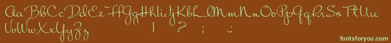 Chat Moss-Schriftart – Grüne Schriften auf braunem Hintergrund