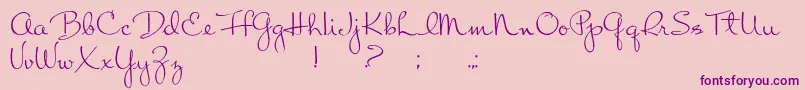 Chat Moss-Schriftart – Violette Schriften auf rosa Hintergrund