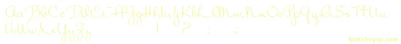 Chat Moss-Schriftart – Gelbe Schriften auf weißem Hintergrund