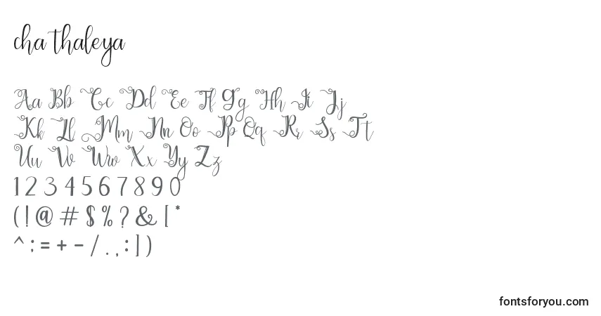 Chathaleyaフォント–アルファベット、数字、特殊文字