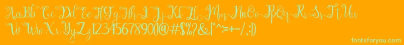chathaleya Font – Green Fonts on Orange Background