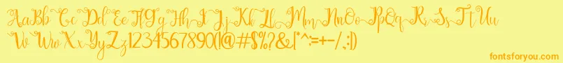 chathaleya Font – Orange Fonts on Yellow Background