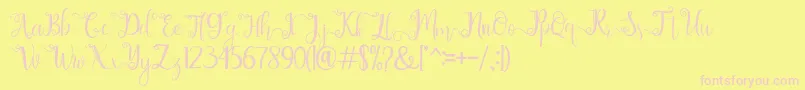 chathaleya Font – Pink Fonts on Yellow Background