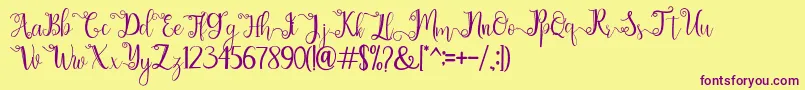chathaleya Font – Purple Fonts on Yellow Background