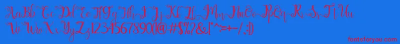 chathaleya Font – Red Fonts on Blue Background
