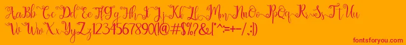 chathaleya Font – Red Fonts on Orange Background
