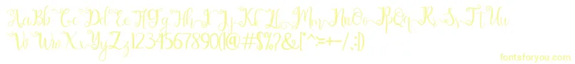 フォントchathaleya – 白い背景に黄色の文字
