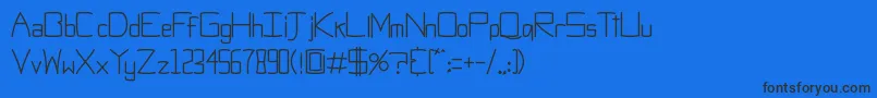 ObtiSansMac Font – Black Fonts on Blue Background