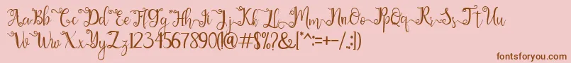 chathaleya Font – Brown Fonts on Pink Background