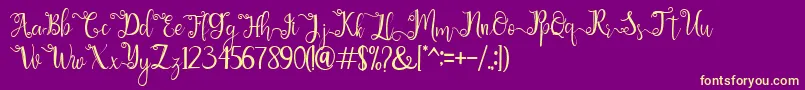 chathaleya Font – Yellow Fonts on Purple Background