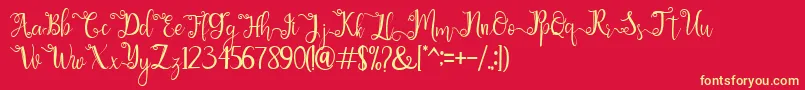 chathaleya Font – Yellow Fonts on Red Background