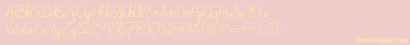 Chattagirie Bold-Schriftart – Gelbe Schriften auf rosa Hintergrund