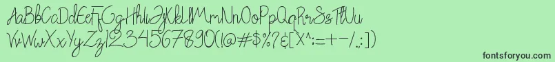 フォントChattagirie Bold – 緑の背景に黒い文字